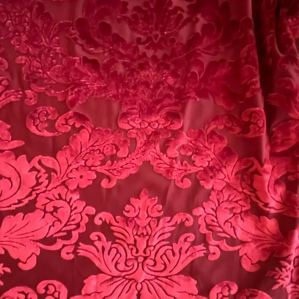 By Anthropologie Red Burnout blouse - Picture 4 of 5